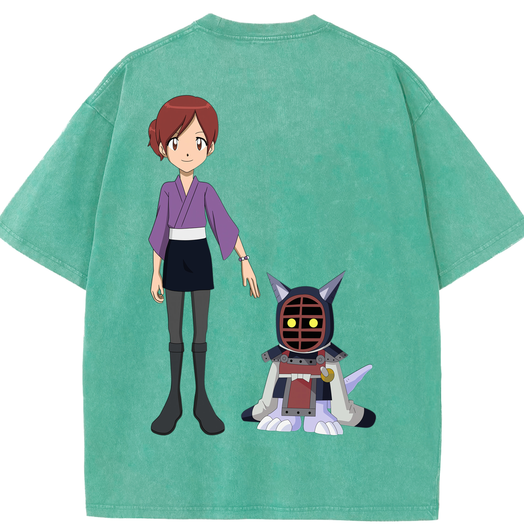 （画像用） Digimon デジタルモンスター/デジモン 綿100% ヴィンテージ風 半袖Tシャツ（背面プリント）